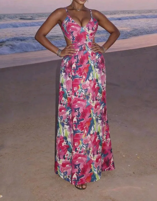 Women’s elegant floral maxi dress - Image 3