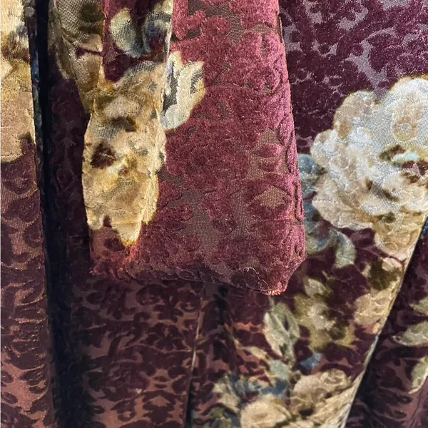 GUILLAUME Purple/Beige Floral Print Velvet Burnout Blazer Jacket - Size 1X - Image 6
