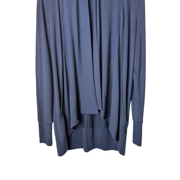Quince French Terry Modal Cardigan Women Medium Navy Thumbholes Open Front - Image 6