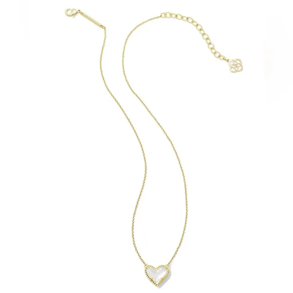 Kendra Scott Ari Heart Gold Pendant Necklace in Ivory Mother-of-Pearl - Image 6