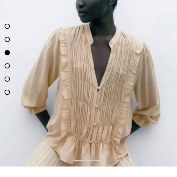 Zara NWT ruffe pleated button elegant top - Image 2