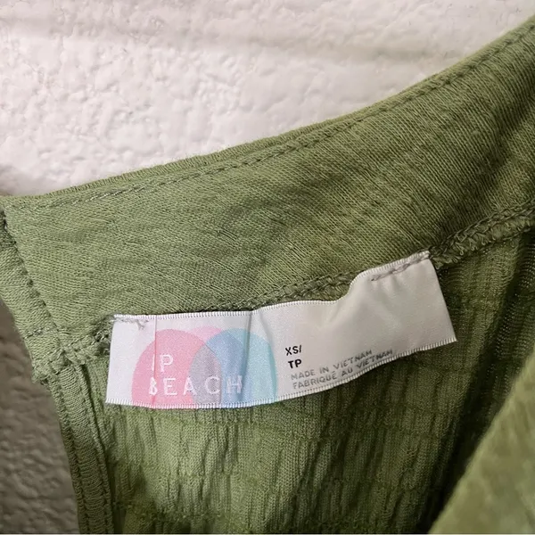 Free People Beach Green Get Obsessed Babydoll Mini Dress Long Balloon Sleeve‎ XS - Image 8