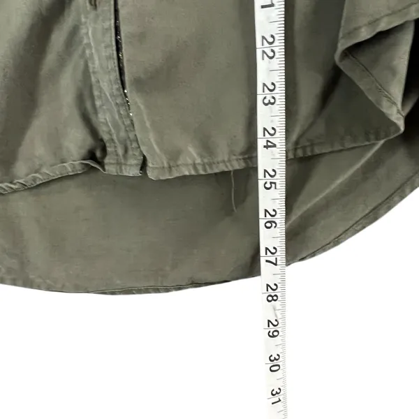 Free People Off Campus Shirt Womens XS Moss‎ Green Tencel Metallic Boho Utility - Image 10
