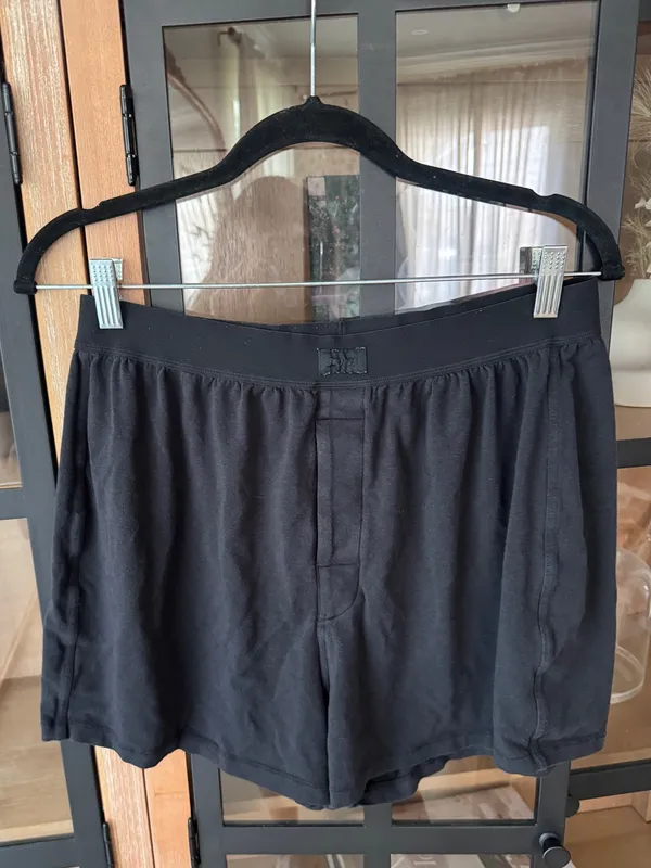 SKIMS Boyfriend boxer shorts loose lounge pajamas logo modal cotton onyx - Image 2