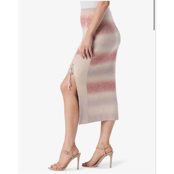NEW Jessica Simpson Loti Pull On Lace Up Ribbed Sweater Skirt L - Image 2
