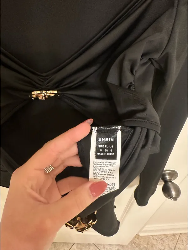 Shein Black Cutout Bodysuit - Image 4