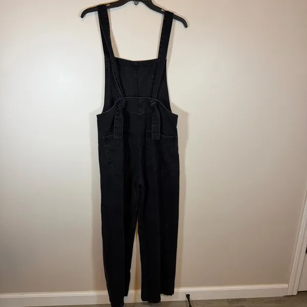 We the Free Black Denim Wide Leg Overall Bibs Womens S Utility Grunge Streetwear - Image 6