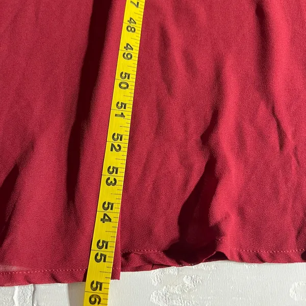 ANRABESS Maxi Dress‎ XL Maroon Sheer Lined Slit Dolman 3/4 Sleeve Elastic Waist - Image 3