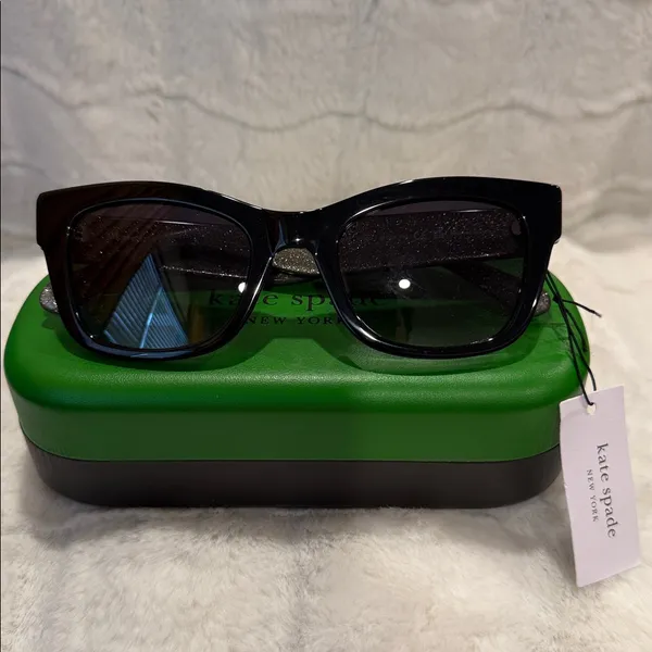 Kate Spade ♠️ Aimee | Glitter Black Sunglasses - Image 6