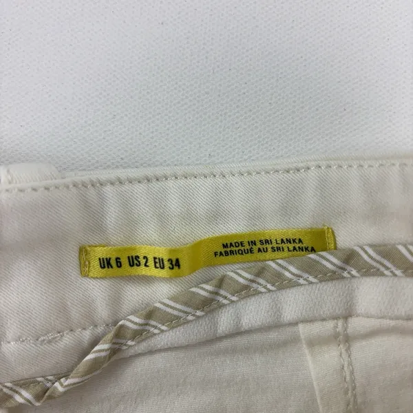 Maeve Anthropologie Pants Womens 2 White Cropped Wide Leg Twill Pleated Stretch - Image 6