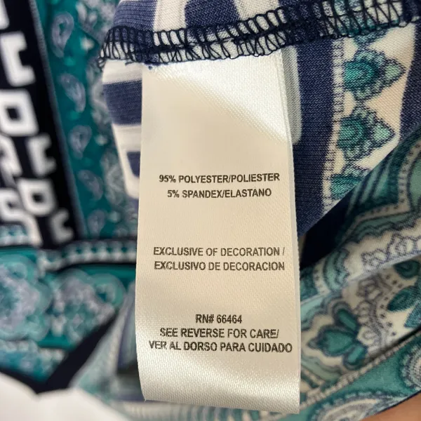 Studio One New York | Teal Navy Geometric Knee Length Dress NWT Womens Medium - Image 4