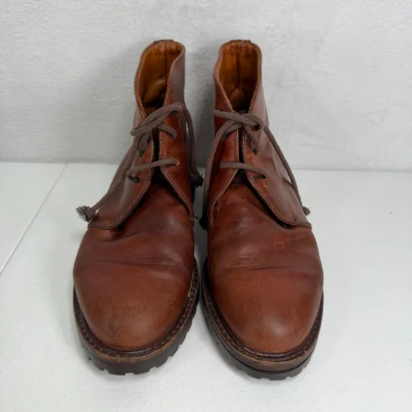 Polo Country Ralph Lauren 7 Boots Chukka Brown Leather Sportsman Lug Sole Vtg 90 - Image 4