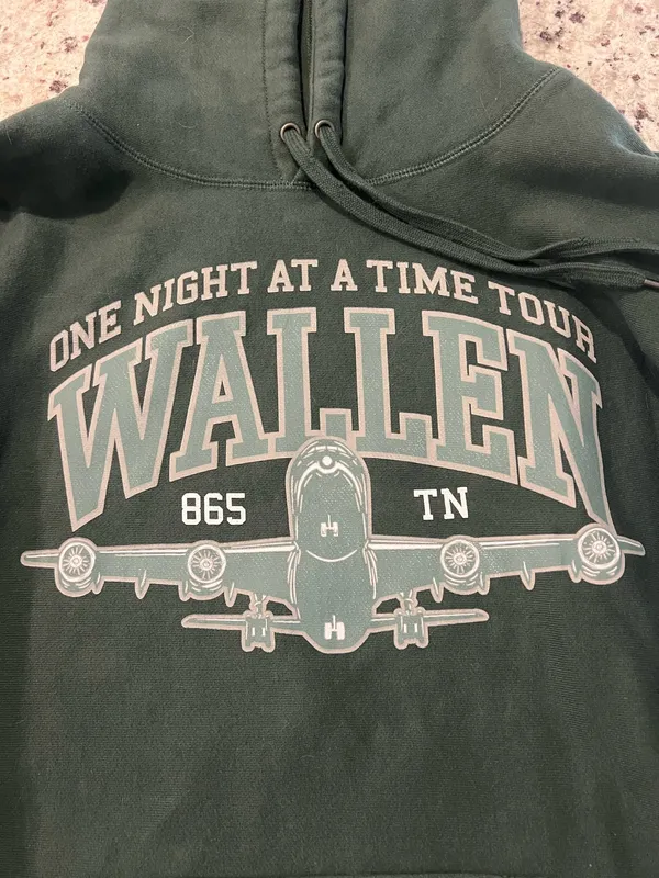 Morgan Wallen Hoodie Green Size L - Image 3