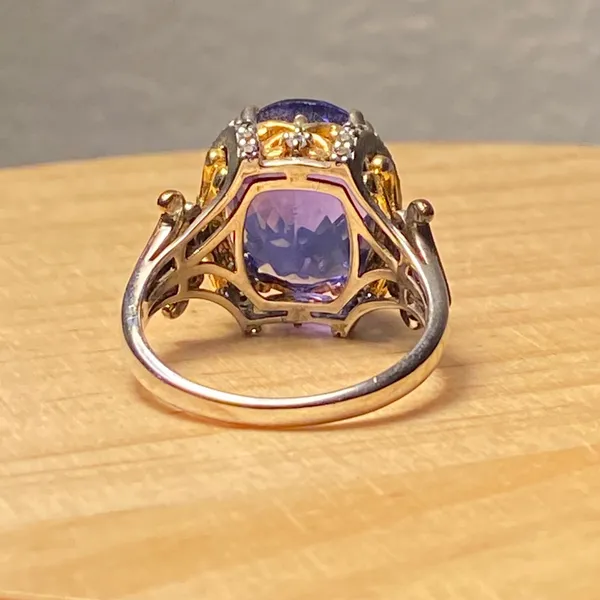 Victoria Wieck 10.58ctw Color Change Fluorite & White Topaz Ring 925 SS Sz‎ 10 - Image 4