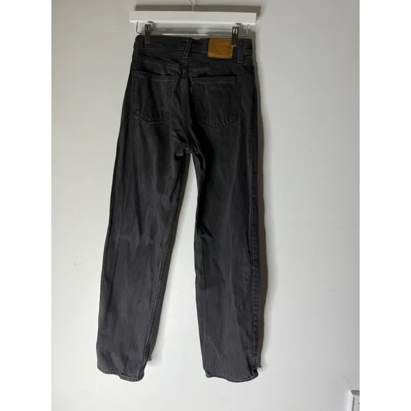 Levis Dad Jean Womens 24 Washed Black High Rise Straight Leg Denim Pants - Image 4