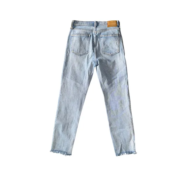 Denim Forum The Yoko High Rise Slim Jeans Womens 27 Light Wash Excellent‎ Frayed - Image 4