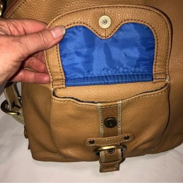 Vintage Tommy Hilfiger Tan Pebbled Leather Handbag 90’s Y2K Preppy Utility Indie - Image 4