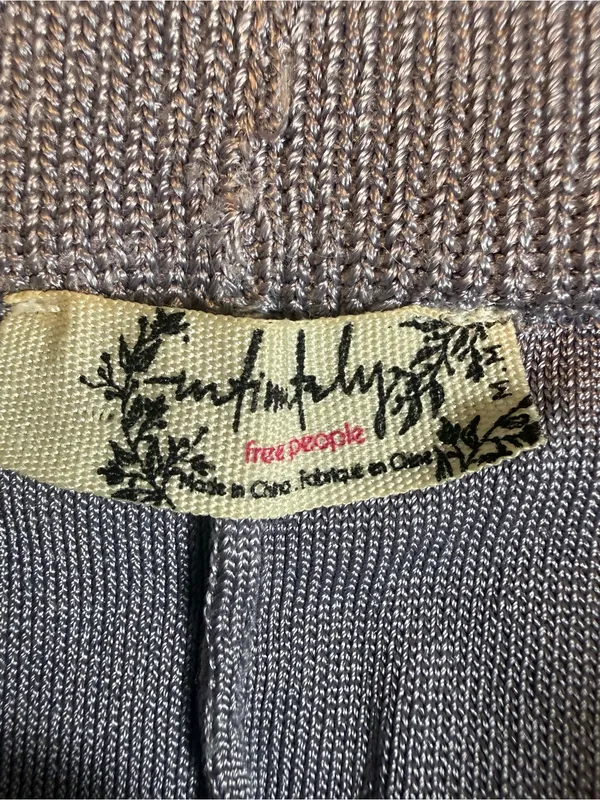 Free‎ People Show Off Set Pewter Gray Knit Bralette Wide Leg Pants Size M - Image 13