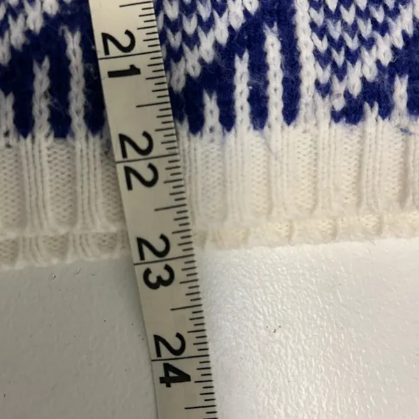 Vintage 80’s croquet club Patterned Mock Neck Sweater - Multicolor - Image 5