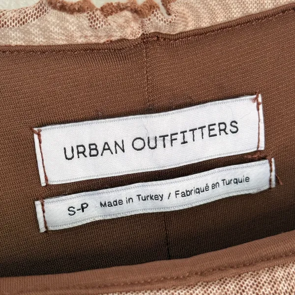 Urban Outfitters Moxie Mesh Mini Slip Dress Brown Swirl Optical Illusion Small - Image 9