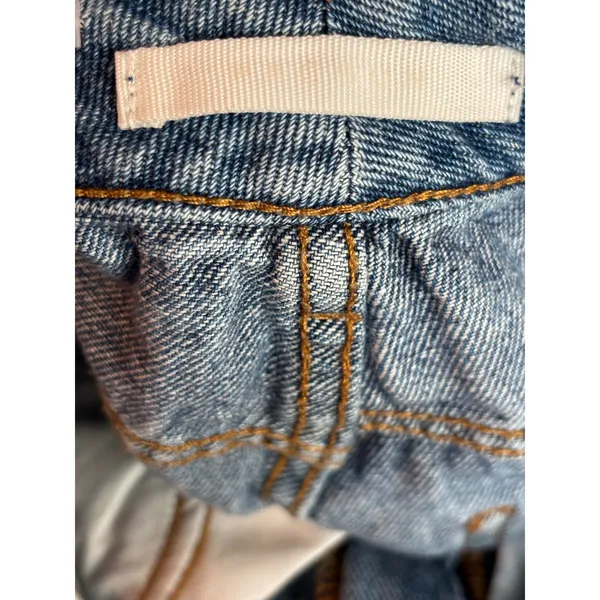 PacSun Los Angeles High Waisted Distressed Mom Jeans Medium Wash Blue Ripped - Image 3