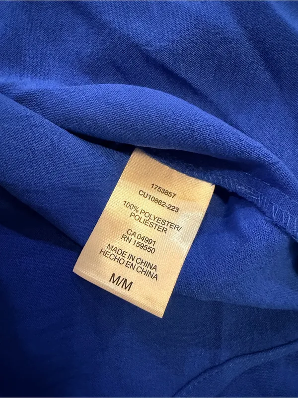 NWOT Hilary Radley Size M Blue Short Sleeve Collared V Neck Tunic Blouse Top - Image 8