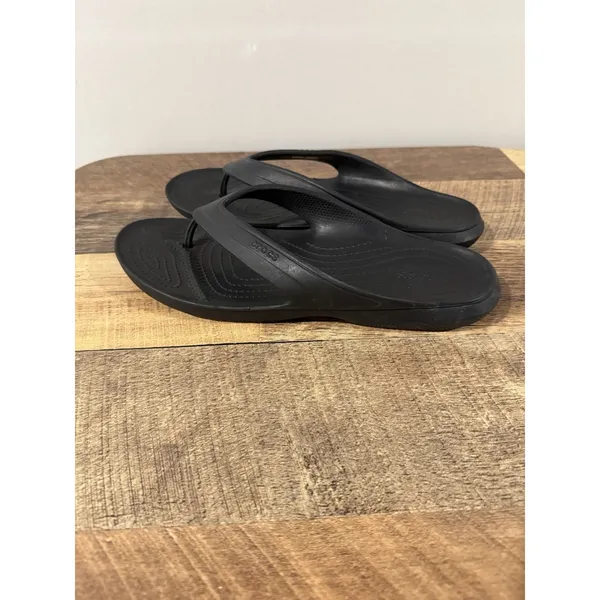 Crocs Kadee II Iconic Flip Flops Sandals Womens 10‎ Mens 8 Black Comfort Slides - Image 3