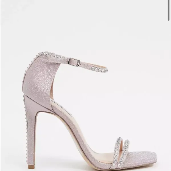 Steve Madden Collette Blush Glitter Rhinestone Strappy Stiletto Size 7 - Image 2