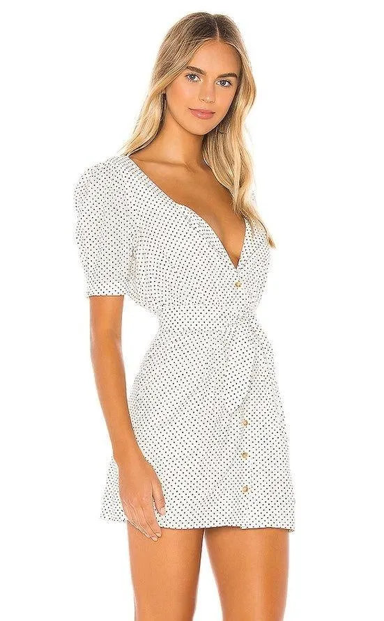 Tularosa Ellis Mini Dress White Black Polka Dot Nwt - Image 7