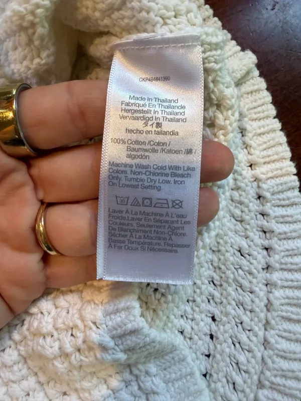 Madewell Chunky Open Knit Tank Top Sweater Size Small White Cream - Image 6