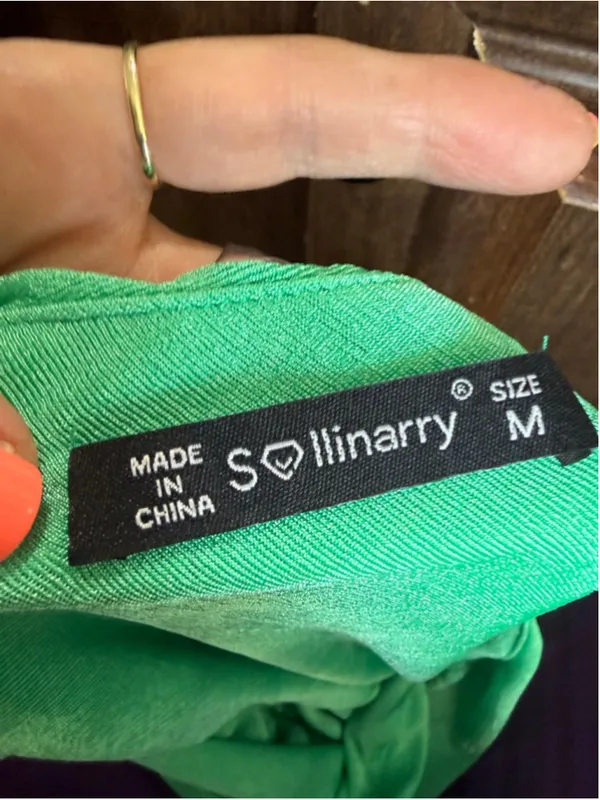 Women's Sollinarry Green One Shoulder Crop Top M - Image 8