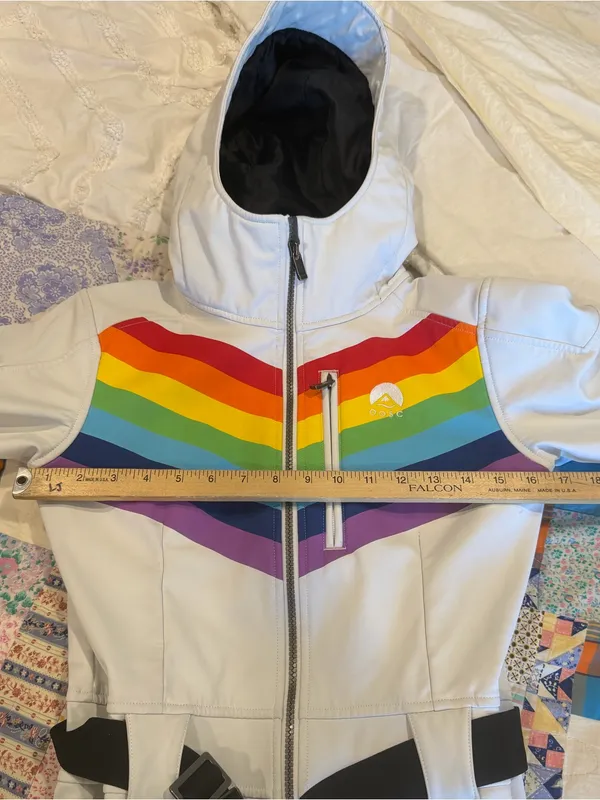 OOSC Rainbow Road Ski Suit S Rainbow One Piece Snowboard Retro Snow / ski - Image 11