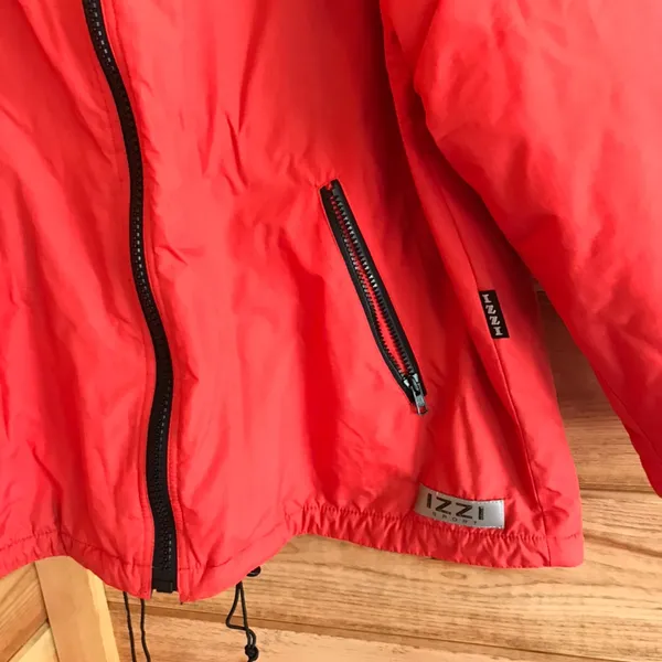 BRIGHT ORANGE IZZI FLEECE LINED OVERSIZED WINDBREAKER BOMBER PUFFER JACKET - Image 2