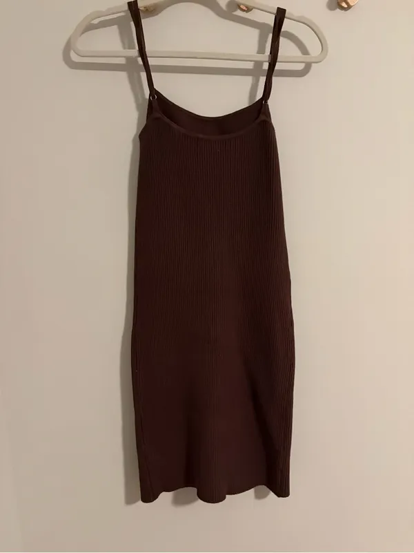 House of Harlow Chocolate Brown Ribbed Mini Dress size XS - Image 6