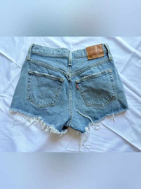 Levi’s 501 Original Denim Distressed Button Fly Shorts in Quiet Riot Size 27 - Image 5