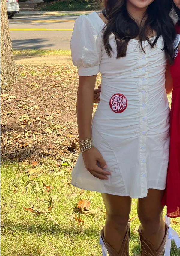 Hameda Puff House of CB White Sleeve Mini Dress - Image 2
