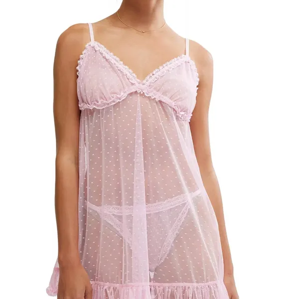 NWT Free People Heart to Heart Mini Slip in Pink Size Large - Image 2