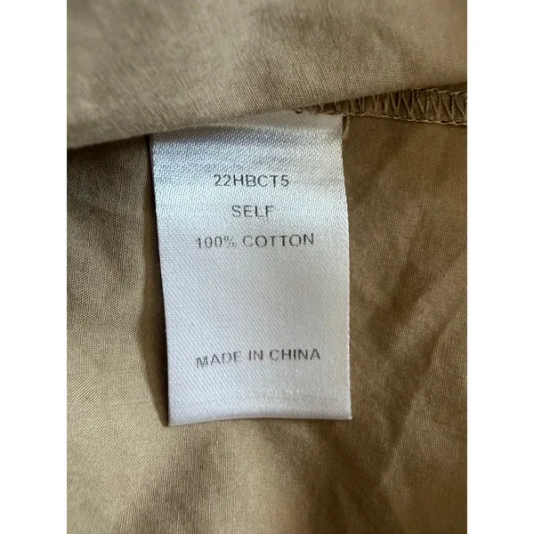 Hunter Bell Blouse Women Small Tan Puff Sleeve V-Neck Cotton 22HBCT5 - Image 5