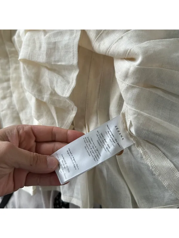 Sézane MOLLY Blouse - Ecru - Linen - Image 7