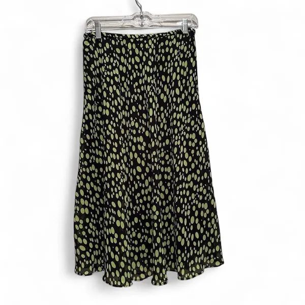 Drapers and Damons‎ Whimsygoth Polka Dot Midi Skirt Black Green Witchy Flowy 10 - Image 2