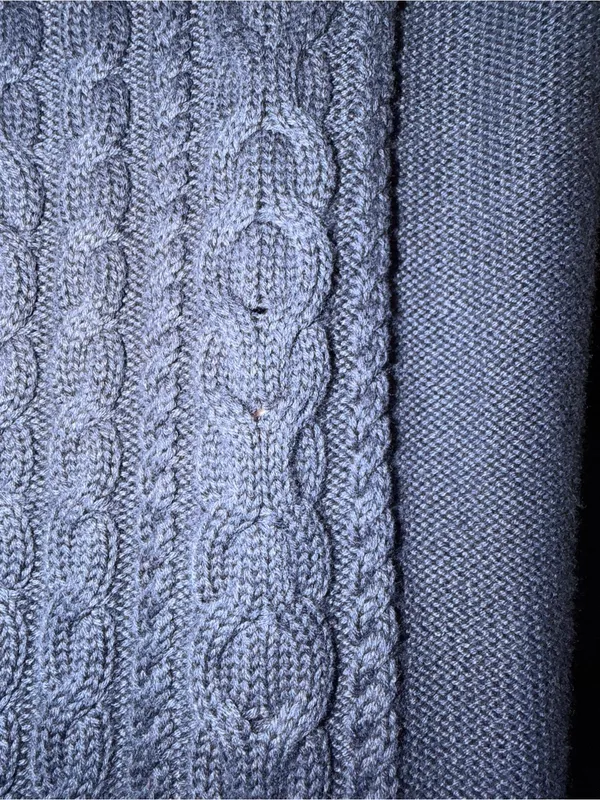 ⁠L.L. Bean 100% Cotton Cable Knit Long Button Front Cardigan Sweater Navy M REG⁠ - Image 8