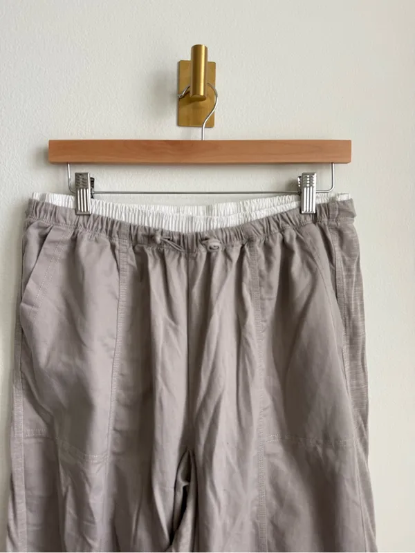 Daily Practice by Anthropologie Parachute Wide Leg Pants Taupe Small - Image 5