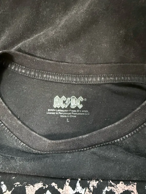 Maurices AC/DC Black Animal Print Graphic Tee Rhinestone Oversized - Image 10
