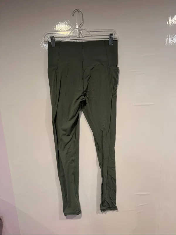 High-Waist Aerie‎ real me longer inseam Olive Green Athletic Leggings - Image 4