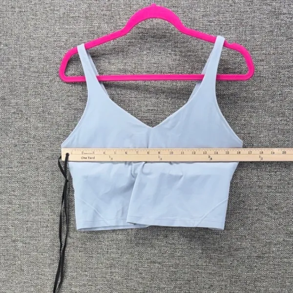 Lululemon Sports Bra 12 Align Tank Top Dusty Blue Nulu V-Neck Built-in - Image 8