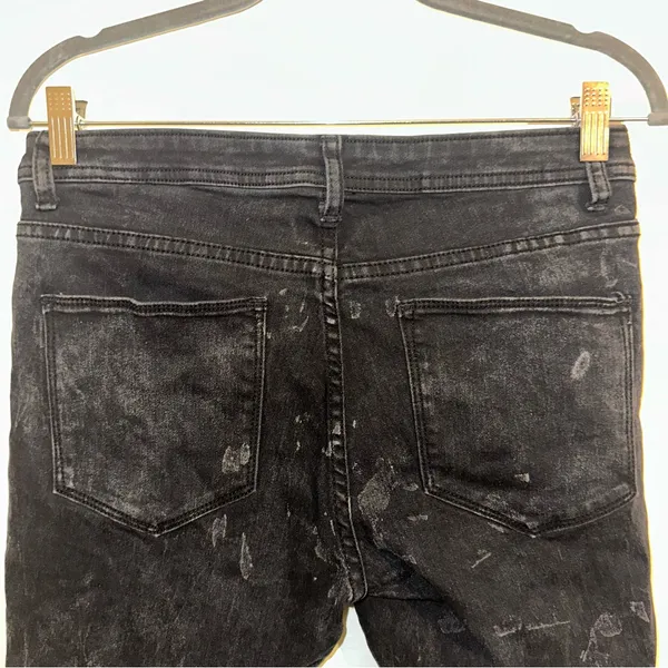 Bongo Black/Gray-washed Distressed Denim Shorts super soft skinny size 11 - Image 6