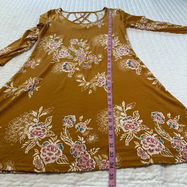 Mudd  fall Orange Floral Long Sleeve Dress - Image 4