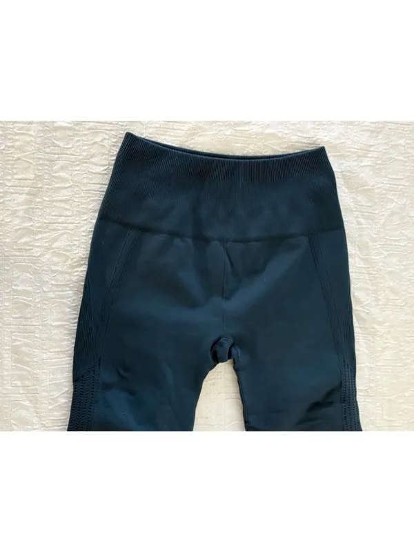 Lululemon Flow & Go Crop 17" High Rise Leggings Alberta Lake Teal XS 2 - Image 3