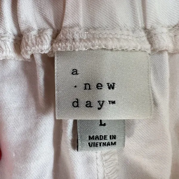 A New Day L Large Pants High Rise Tapered Ankle Pull‎ On Light Pink Cropped Crop - Image 5