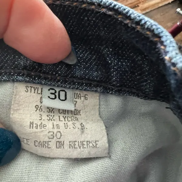 7 For All Mankind Blue Straight Leg Jeans - Image 3